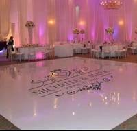 Autocollant en vinyle adhésif personnalisé pour piste de danse de mariage - Décoration de fond durable, résistante aux UV et imperméable