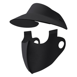 Sombrero de protección solar, máscara facial, protector de cuello, visera de seda helada refrescante, desmontable, unisex, transpirable, accesorios de color sólido - Product Image 2