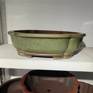 <span class=keywords><strong>Pot</strong></span> à bonsaï en sable violet Yixing de haute qualité, fait à la main, proportion ultra-large, <span class=keywords><strong>vert</strong></span> mat glacé - Product Image 4