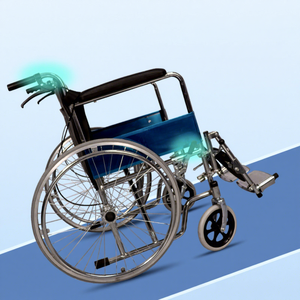 Silla de ruedas KS con elevador de piernas, plegable, ligera, manual, para pacientes con fracturas y adultos jóvenes, uso hospitalario - Product Image 3