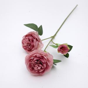 Fournitures artificielles en soie, 1 pièce, prix bas, blanc, orange, bleu, rose, noir, toucher véritable, 3 fourchettes, fleurs pivoines pour décor d'intérieur - Product Image 6