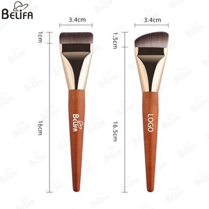 Nouvelle vente chaude tête plate Super mince BB crème correcteur du <span class=keywords><strong>visage</strong></span> <span class=keywords><strong>pinceau</strong></span> de maquillage manche en bois doux Ultra mince <span class=keywords><strong>pinceau</strong></span> de fond de teint liquide - Product Image 2