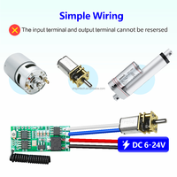 Module Mini-Commutateur Télécommande Moteur RF 433MHz DC 6V 12V 18V 24V à Code d'Apprentissage Universel, Émetteur 300m