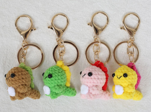 Lindo llavero de ganchillo de hilo suave, ecológico, con logotipo personalizado, hecho a mano, amigurumi, dinosaurio de dibujos animados, regalo - Product Image 4