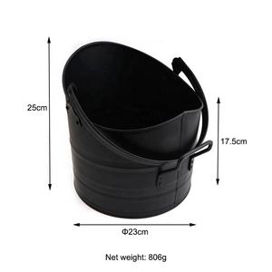 Grand seau à charbon en métal pour cheminée avec couvercle et <span class=keywords><strong>pelle</strong></span> pour poêle à <span class=keywords><strong>bois</strong></span> - Product Image 6