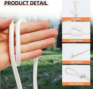 Cuerda Utilitaria Blanca, Cuerda de Poliéster Resistente, Cuerda de Nailon para Camping, Senderismo, Tendedero, Amarre de Banderas, Columpios Marinos y Exteriores - Product Image 5