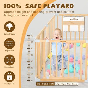 <span class=keywords><strong>Corral</strong></span> de juegos plegable de <span class=keywords><strong>madera</strong></span> maciza moderno y seguro para niños, casa de juegos para bebés, uso en interiores, dormitorio, sala de estar, muebles para niños de 6 a 36 meses - Product Image 5