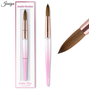 Jieniya <span class=keywords><strong>2023</strong></span> Pinceles de <span class=keywords><strong>Uñas</strong></span> <span class=keywords><strong>Acrílicas</strong></span> Profesionales de Alta Calidad, Transparentes, con Mango de Cristal Rosa, 100% Kolinsky - Product Image 3