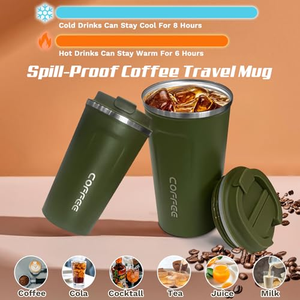 Gobelet isotherme à double paroi personnalisé avec logo, 380/510 ml, pour emporter, tasses à café réutilisables, tasse à café en acier inoxydable avec couvercle - Product Image 4