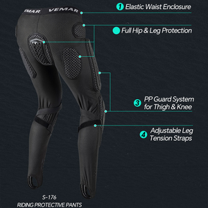 Pantaloni di armatura fuoristrada per moto pantaloni da motociclista in rete traspirante pantaloni da equitazione resistenti all'abrasione protezione per le ginocchia - Product Image 5