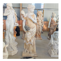 Sculpture de dame en marbre moderne sculptée à la main personnalisée Statue grecque en pierre naturelle haut de gamme pour temple intérieur jardin extérieur 1 an