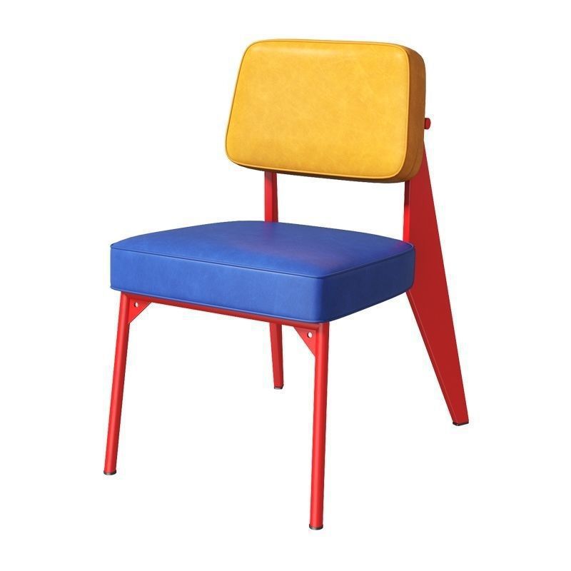 (Dossier jaune avec coussin bleu) Sans accoudoirs