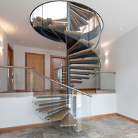 Escalier en colimaçon en acier carbone de haute qualité, diamètre sur mesure, pour usage intérieur et extérieur