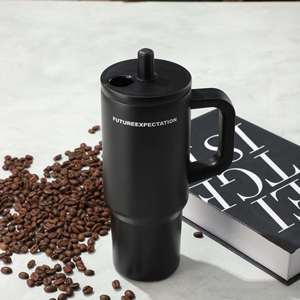 Stainless Steel Portable Travel Tumbler 720ml Vacuum <b>Insulated</b> <b>Cup</b> with Handle Straw Lid for Outdoor - Product Image 4