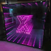 Lettres miroir Abyss multicouches sans cadre, logo lumineux 3D pour la décoration murale de la réception de l'entreprise