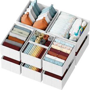 Drawer Organizer Set Socks Fabric Foldable Underwear Drawer <b>Clothes</b> Organizer Collapsible <b>Storage</b> <b>Boxes</b> Bins Drawer Organizer - Product Image 1