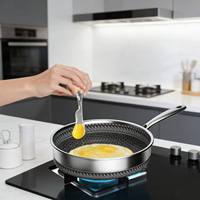 Ustensiles de cuisine en acier inoxydable 316 de qualité professionnelle, antiadhésifs, en nid d'abeille, poêle ronde de 20 à 28 cm pour la cuisson