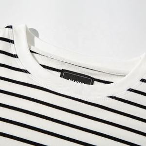 Custom Brand Logo <b>White</b> Round Neck Blank Striped <b>T</b> <b>Shirt</b> <b>Long</b> <b>Sleeve</b> <b>T</b>-<b>shirt</b> for Women - Product Image 3
