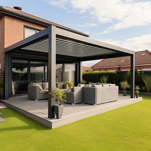 Pérgola de Aluminio Resistente con Rejillas Ajustables, Sistema de Rejillas Motorizadas Impermeables Personalizadas, Gazebo Ecológico con Protección UV para Jardín, Terraza, Balcón - Product Image 3