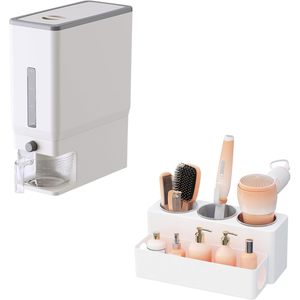 Lifewit 25.4 libbre di riso Dispenser tazza di misurazione per capelli in acrilico Organizer per phon phon supporto per riporre oggetti da cucina - Product Image 1