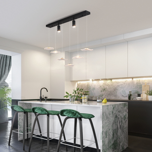 Lampada a sospensione a LED dimmerabile 34W, moderno lampadario a 6 foglie <span class=keywords><strong>con</strong></span> <span class=keywords><strong>faretti</strong></span>, pensile regolabile per cucina a isola, sala da pranzo - Product Image 6