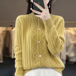 Cárdigan de <span class=keywords><strong>Mujer</strong></span> de Invierno, Tejido Grueso de <span class=keywords><strong>Lana</strong></span> <span class=keywords><strong>Merino</strong></span> y Cachemira - Product Image 2