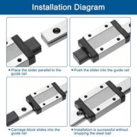 Kit de blocs de glissière linéaire MGN9 100 mm en métal et plastique pour imprimantes 3D mini DIY et machines CNC, noir