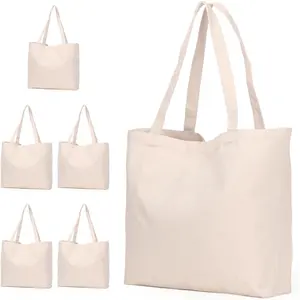 Friendly Promotional Friendly Blank Plain Cotton Canvas Bags Recyclable Shopping Cotton Tote Bags With Custom Logo