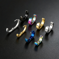 Boucles d'oreilles créoles personnalisées en gros, hypoallergéniques, plaquées or, à clipser, en acier inoxydable
