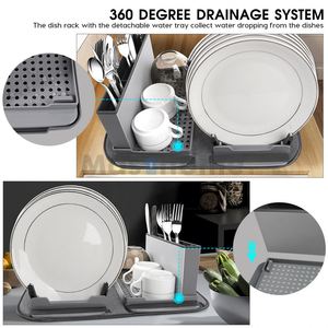 Multifunctional <b>Kitchen</b> Folding Draining Dish Fork <b>Storage</b> Sink <b>Rack</b> Drying Dish Drying <b>Rack</b> With Dish Mat - Product Image 3