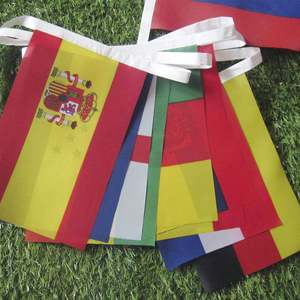 Banderas de Europa Personalizadas al por Mayor, 24 Piezas, Banderines de Poliéster de Doble Capa, Guirnalda de Banderas Nacionales Impermeables - Product Image 3