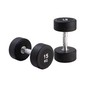 Haltères en fonte et caoutchouc 2,5-20 kg avec poignée antidérapante moletée - Équipement d'entraînement de force pour la salle de sport et la maison (vente en gros) - Product Image 4