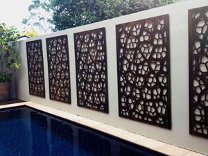 High Quality Modern Outdoor <b>Privacy</b> <b>Screen</b> Corten Steel Fence with Coating - Product Image 5