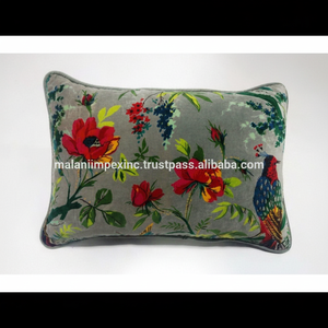 Funda de cojín decorativa India al por mayor, almohada de sofá de terciopelo de algodón con estampado Digital, Material de lino, técnica no tejida, uso en hoteles - Product Image 1