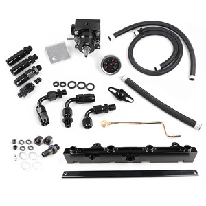 Kit de Riel de Combustible para Honda Civic RSX Si K20 K24 2.0L 2.4L, Válvula de Refuerzo de Combustible de Aleación de Aluminio con Manómetro y Mangueras - Product Image 1