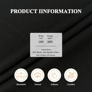 Phương thức tre Cotton spandex hai lớp vải 4-cách căng & kháng khuẩn Yoga/thể thao gymwear Vật liệu OEKO-TEX chứng nhận - Product Image 2