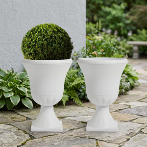 <b>Large</b> Roman Design Eco-Friendly Durable Plastic Flower Pots Chrome Plated Finish Garden Shopping Mall Floor Use 41.6L Capacity - Product Image 3