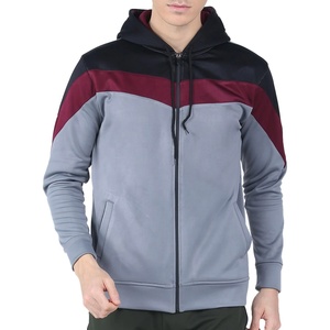 Sweat-shirt à capuche pour homme, coupe classique, décontracté, automne, rayé, fermeture éclair, tricoté, 100% coton, brodé, imprimé personnalisé, accents bleus - Product Image 4