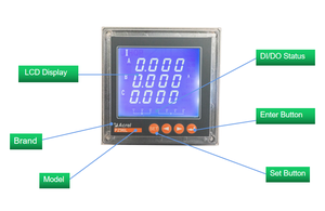 Medidor de Energía Montado en Panel Acrel PZ96L-E4/C con Comunicación RS485, Pantalla LCD, Controladores Dedicados, Producto PLC y PAC - Product Image 6