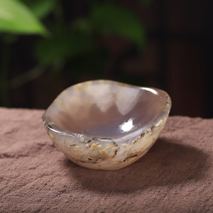 Posacenere in Agata Naturale Grezza, Ciotola in Giada Grezza, Ornamento Mini da Scrivania in Cristallo Calcedonio, Disponibile all'Ingrosso - Product Image 4