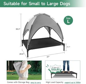Elevato uso esterno cani letto alzato <span class=keywords><strong>lettino</strong></span> tenda con copertura parasole pieghevole <span class=keywords><strong>amaca</strong></span> per campeggio spiaggia - Product Image 5