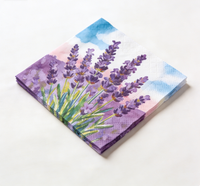 Serviettes en papier jetables sur le thème de la lavande pour fête, décoration de table, serviettes imprimées de fleurs de lavande, fournitures pour fête de mariage