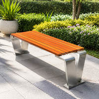 Bancs de jardin modernes en acier inoxydable, chaises populaires pour entrées et parcs, bancs métalliques à cadre en V