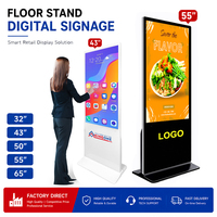 KINGONE 43 55 pulgadas interior Android señalización Digital tótem reproductor de vídeo pantalla Vertical Monitor LCD independiente pantalla publicitaria