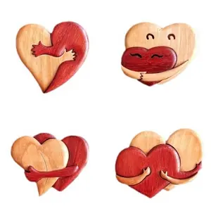 Nuevo Día de San Valentín amor colgante jardín creativo colgante de madera corazón artesanía regalo