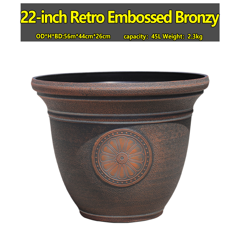 The pot is 22 "bronzed