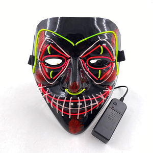 Halloween LED Neon Light-Up Full Face Máscara que brilla intensamente Disfraz de cosplay de fantasma en forma de <span class=keywords><strong>purga</strong></span> para mujeres y hombres Decoraciones de fiesta - Product Image 5
