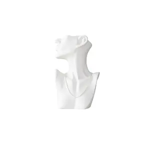 Clay Frosted Tabletop Art Deco Nordic Style Face White Black Ceramic Vase