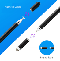 Stylet capacitif actif en aluminium pour écran tactile, pointe remplaçable, double tête, mini 15,5 cm, universel pour tablette, dessin, iPad, iPhone