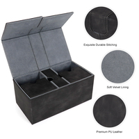 UNICORN GAME PLUS 2024 – Étui de rangement pliable carré classique en cuir PU premium avec double plateau pour plus de 200 jeux de cartes et impression de deck personnalisée